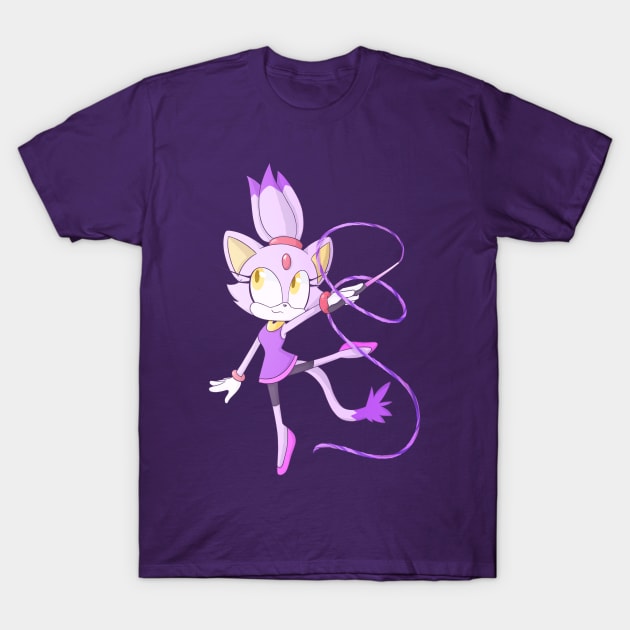 Blaze the Cat - Rhythmic Gymnastics T-Shirt by SpookytheKitty2001